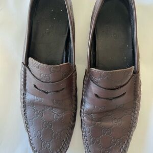 Men’s Gucci Brown Loafers with Classic Penny Design